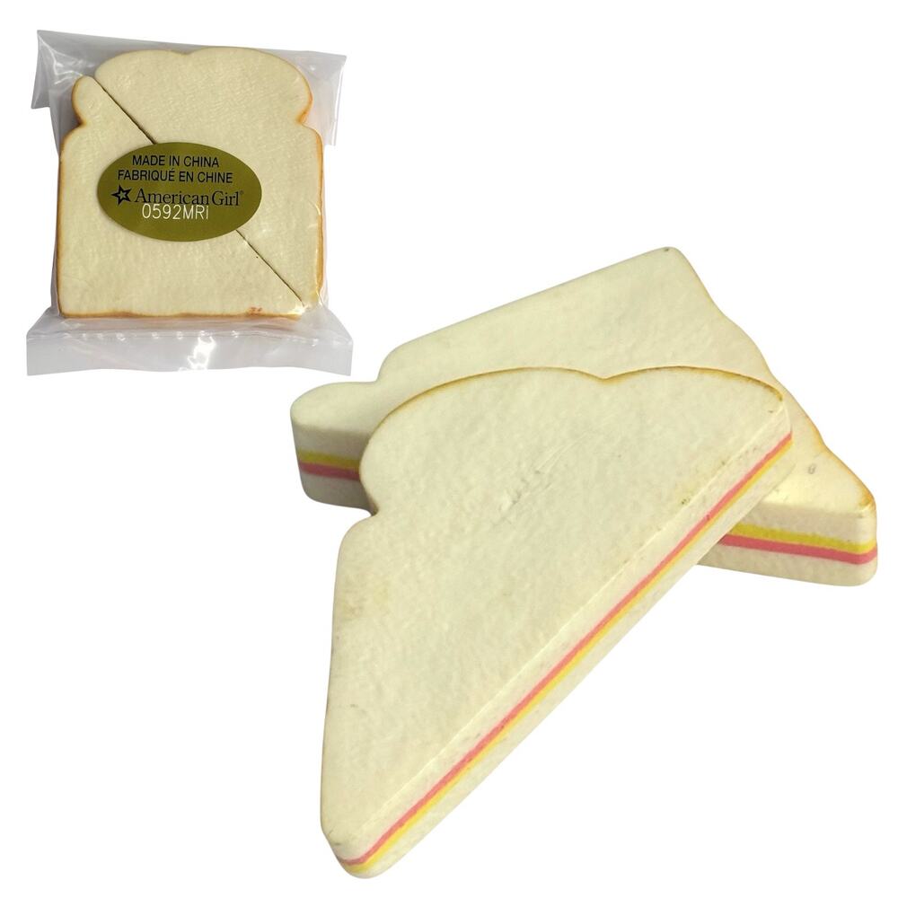 American Girl Doll Sandwich Courtney PacMan Lunch 2 Half Bologna Cheese Toy Food